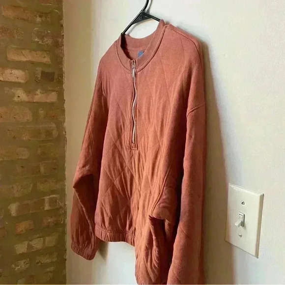 Half-Zip Quilted Sweater, Size M Boxy Sweater Comfy - Picture 4 of 13